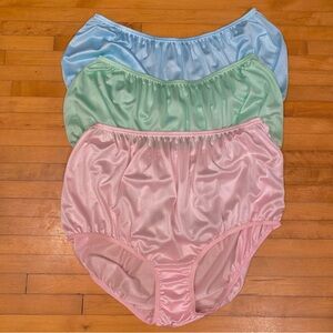 3 Pack ‘Plain Jane’ Panties Nylon Brief Panty  (Style 331) Teri Lingerie Sz 12
